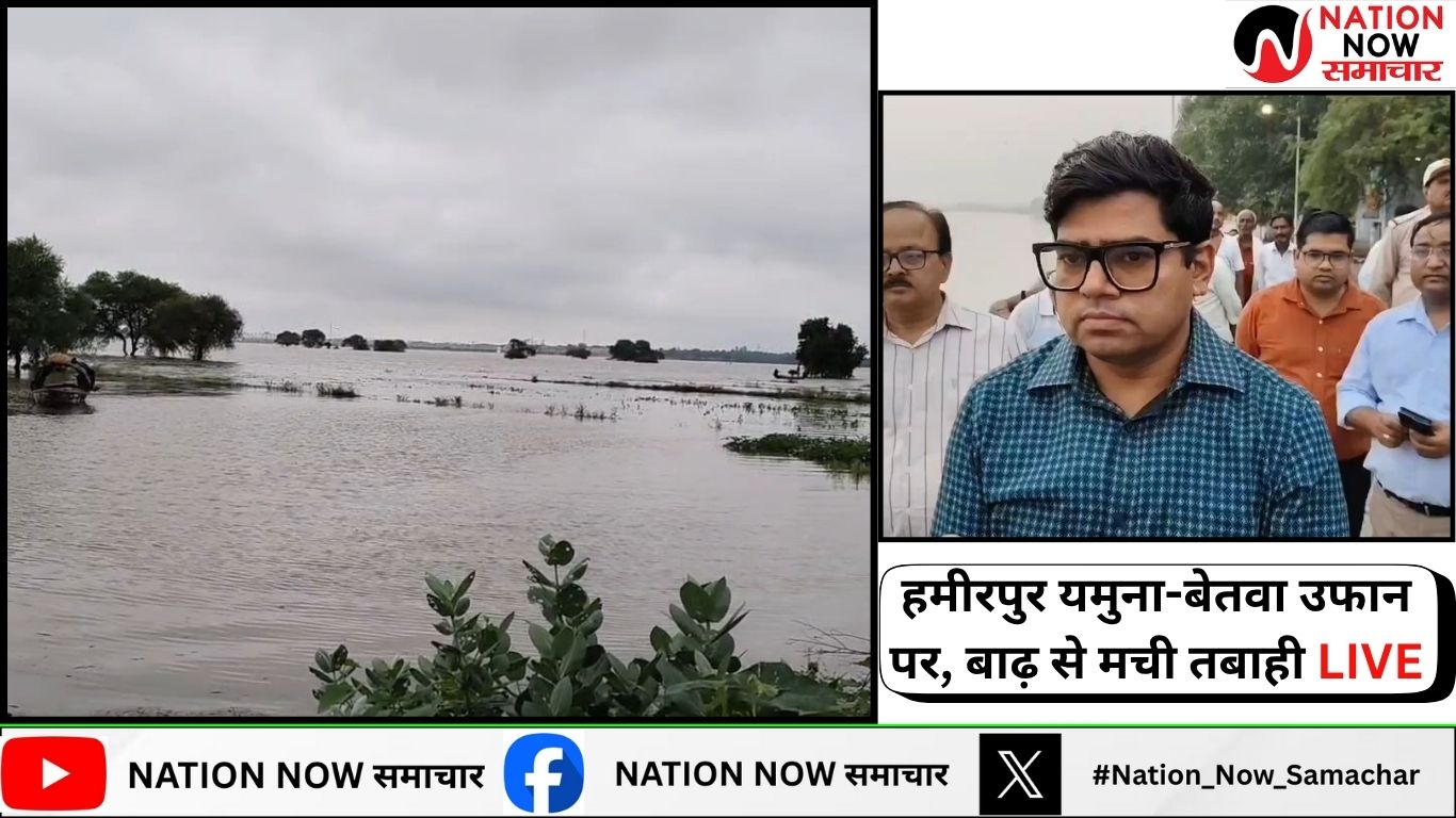 यमुना, बेतवा नदी उफान पर, यमुना नदी खतरे के निशान से ऊपर बह रही...