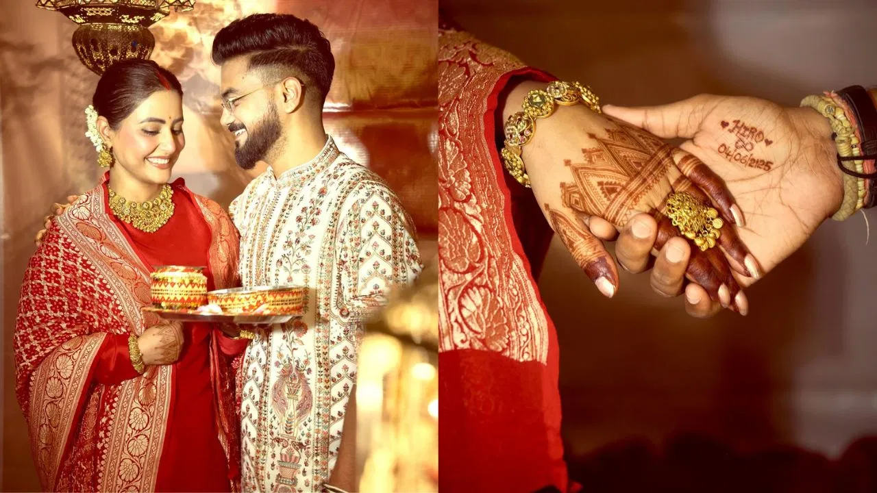 टीवी एक्ट्रेस हिना खान ने शादी के बाद किया पहला करवा चौथ व्रत, रॉकी जयसवाल ने दिखाई रोमांटिक केयर