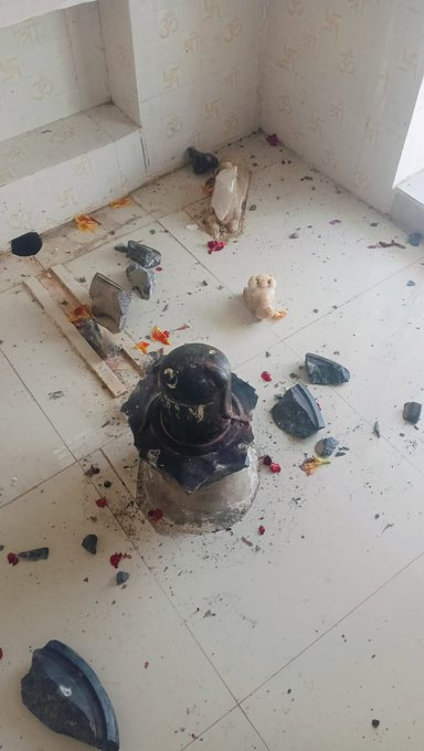 A 100-year-old Shiva temple in Gauri Lakhkha village in Kanpur was vandalized, with idols vandalized.