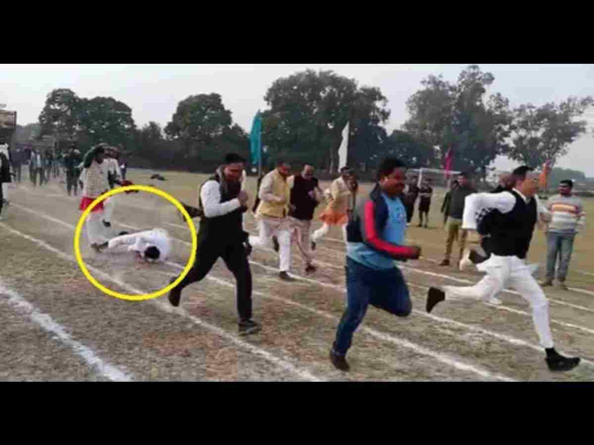 पीलीभीत में दौड़ते हुए गिरे पूर्व मंत्री हेमराज वर्मा, बोले- साजिशों से फिर जीतेंगे