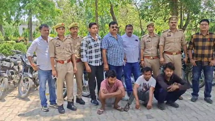 मैनपुरी अंतरराज्यीय वाहन चोर गिरोह का भंडाफोड़, 12 चोरी की मोटरसाइकिलों के साथ 3 शातिर गिरफ्तार,,,,